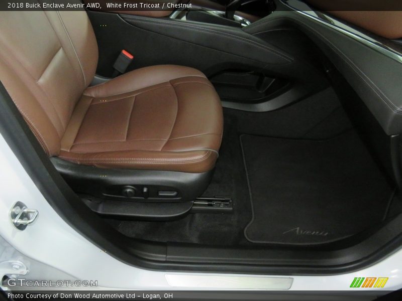 White Frost Tricoat / Chestnut 2018 Buick Enclave Avenir AWD