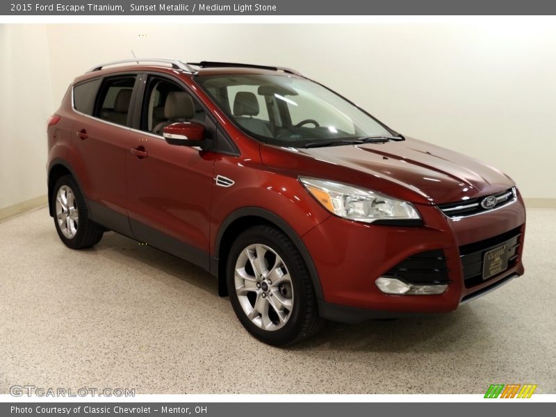 Sunset Metallic / Medium Light Stone 2015 Ford Escape Titanium