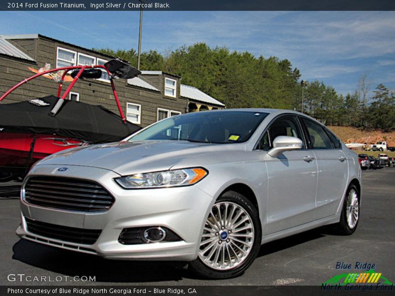 Ingot Silver / Charcoal Black 2014 Ford Fusion Titanium
