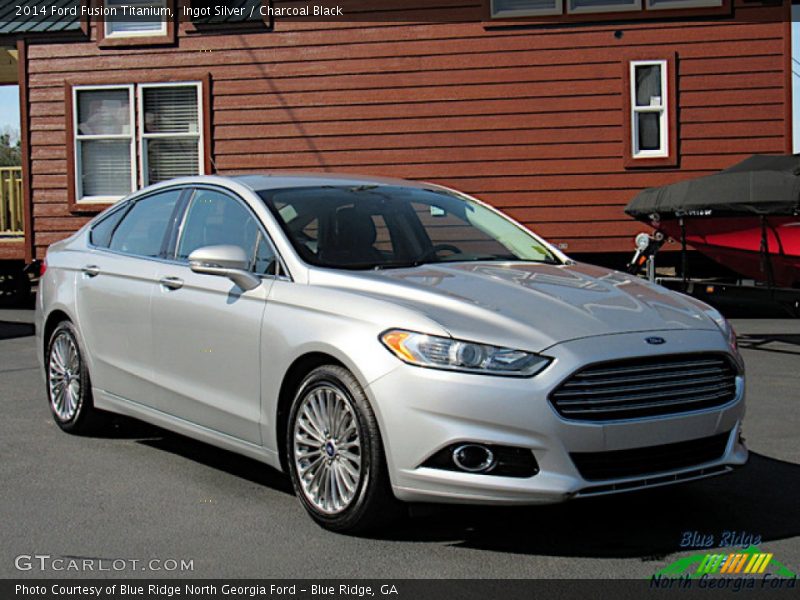 Ingot Silver / Charcoal Black 2014 Ford Fusion Titanium