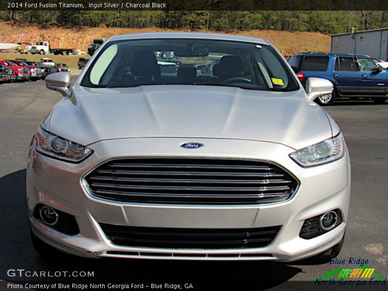 Ingot Silver / Charcoal Black 2014 Ford Fusion Titanium