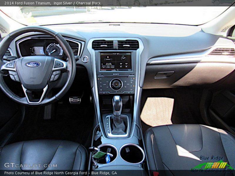 Ingot Silver / Charcoal Black 2014 Ford Fusion Titanium