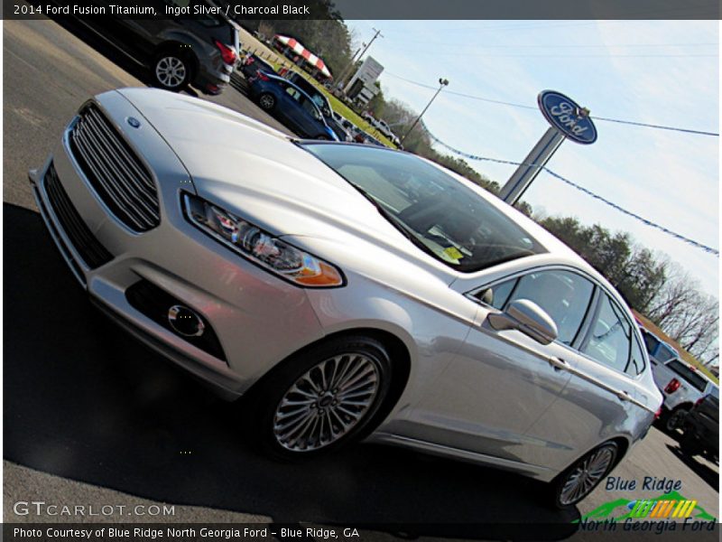 Ingot Silver / Charcoal Black 2014 Ford Fusion Titanium