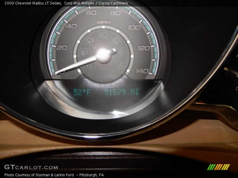 Gold Mist Metallic / Cocoa/Cashmere 2009 Chevrolet Malibu LT Sedan
