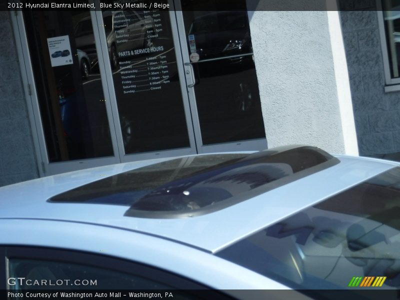 Blue Sky Metallic / Beige 2012 Hyundai Elantra Limited