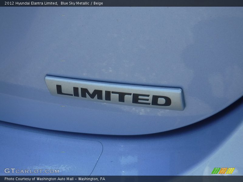 Blue Sky Metallic / Beige 2012 Hyundai Elantra Limited