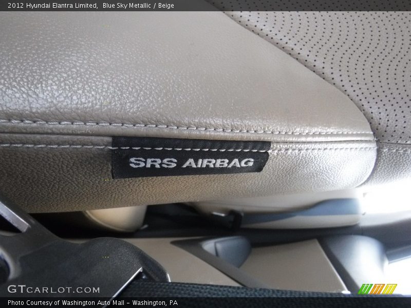 Blue Sky Metallic / Beige 2012 Hyundai Elantra Limited