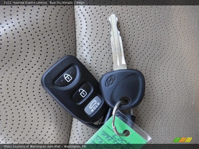 Blue Sky Metallic / Beige 2012 Hyundai Elantra Limited