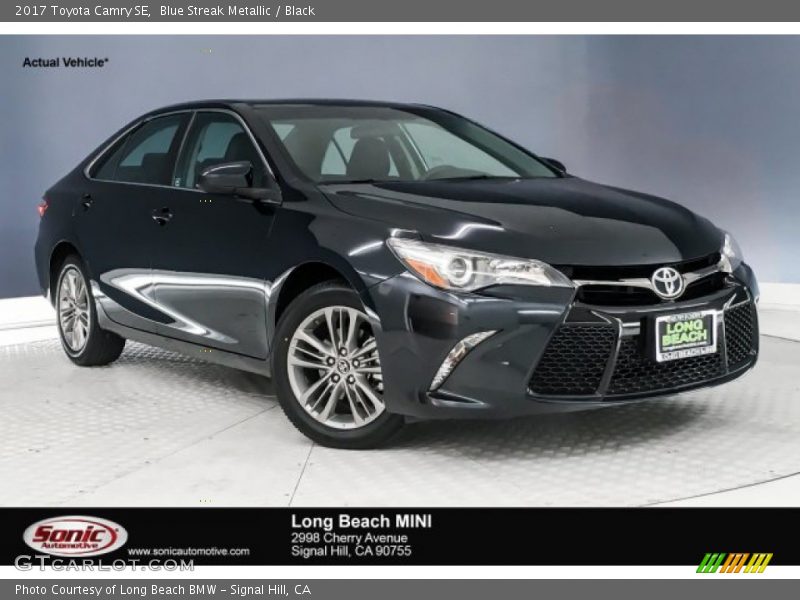 Blue Streak Metallic / Black 2017 Toyota Camry SE