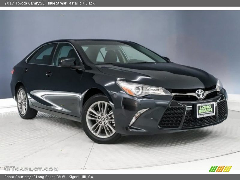 Blue Streak Metallic / Black 2017 Toyota Camry SE