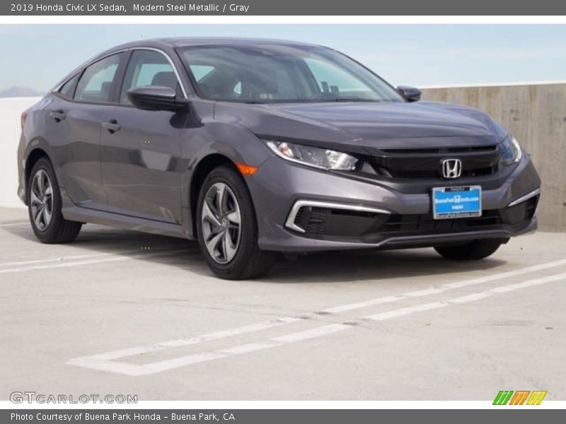 Modern Steel Metallic / Gray 2019 Honda Civic LX Sedan