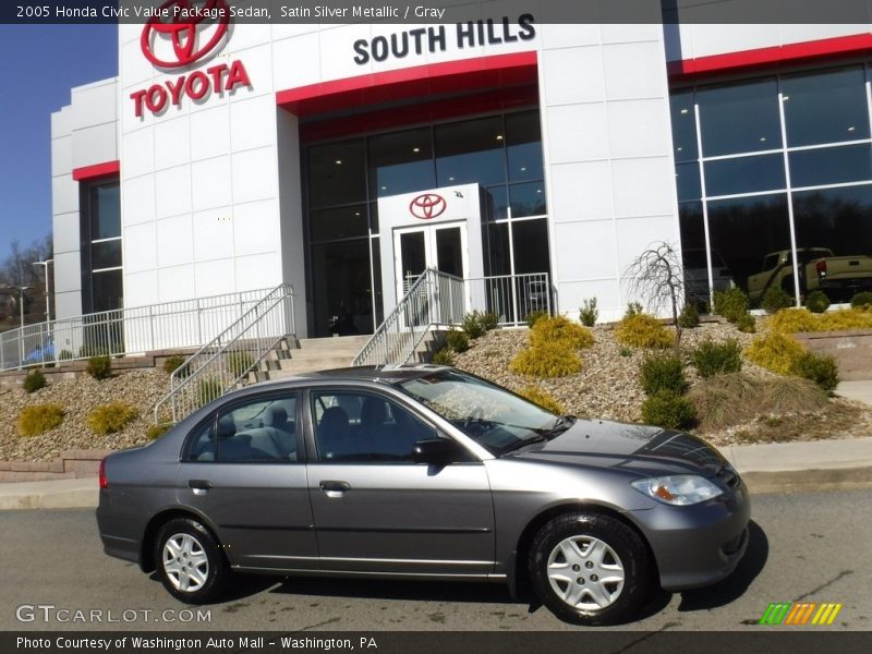 Satin Silver Metallic / Gray 2005 Honda Civic Value Package Sedan