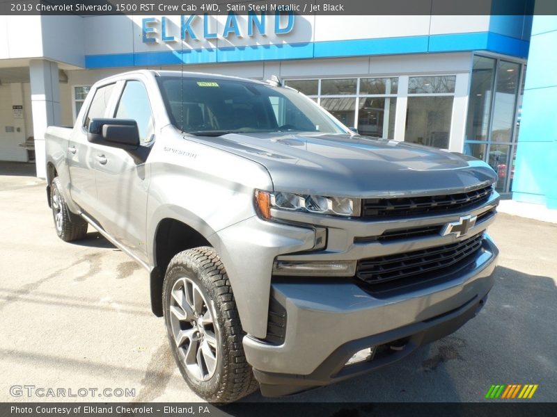 Satin Steel Metallic / Jet Black 2019 Chevrolet Silverado 1500 RST Crew Cab 4WD