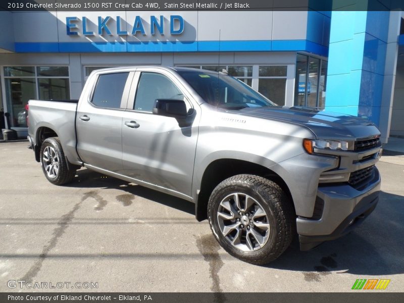 Satin Steel Metallic / Jet Black 2019 Chevrolet Silverado 1500 RST Crew Cab 4WD