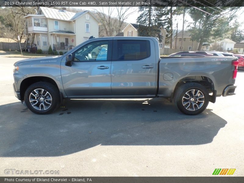 Satin Steel Metallic / Jet Black 2019 Chevrolet Silverado 1500 RST Crew Cab 4WD