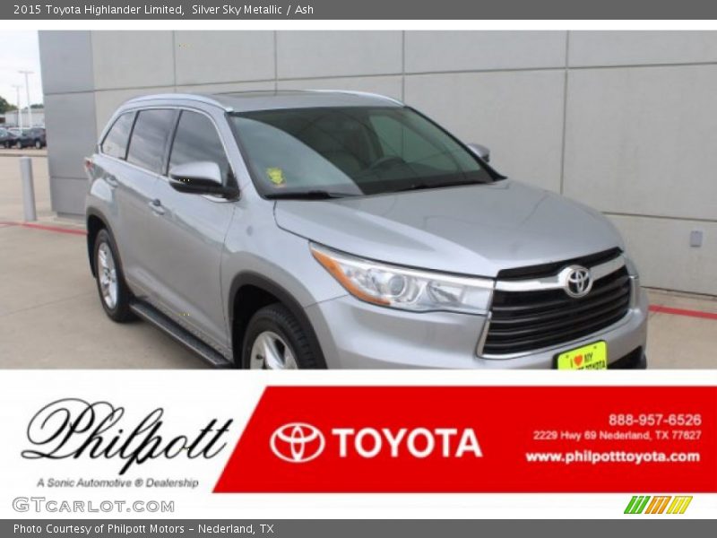 Silver Sky Metallic / Ash 2015 Toyota Highlander Limited