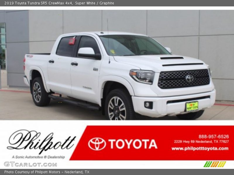 Super White / Graphite 2019 Toyota Tundra SR5 CrewMax 4x4