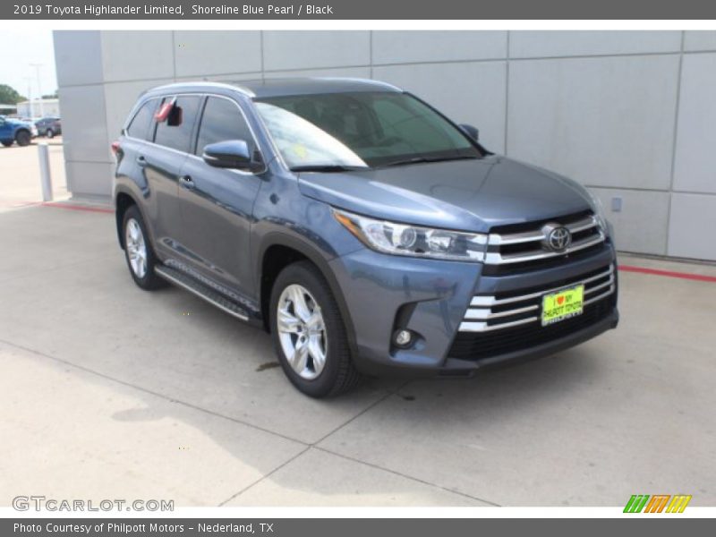 Shoreline Blue Pearl / Black 2019 Toyota Highlander Limited