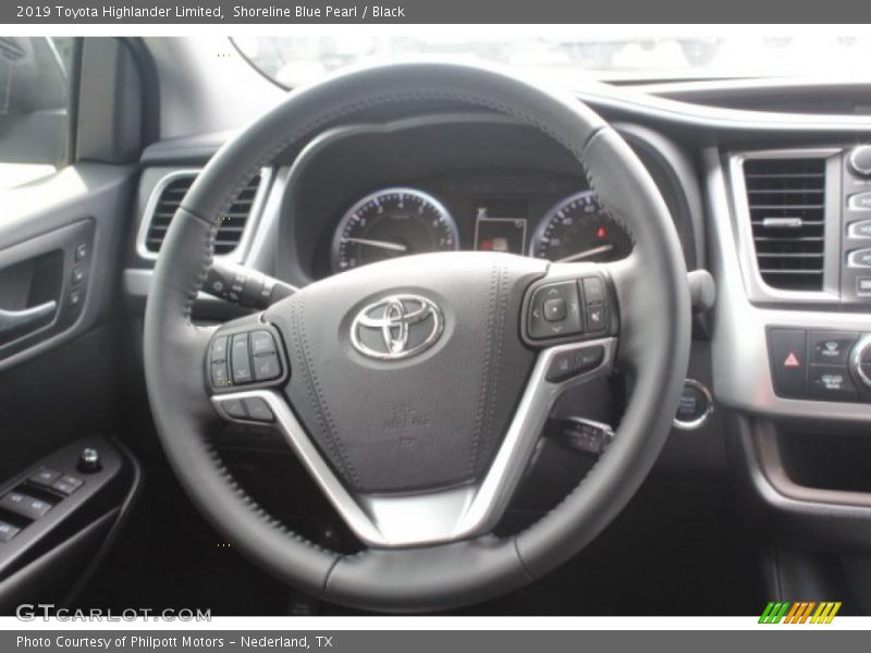 Shoreline Blue Pearl / Black 2019 Toyota Highlander Limited