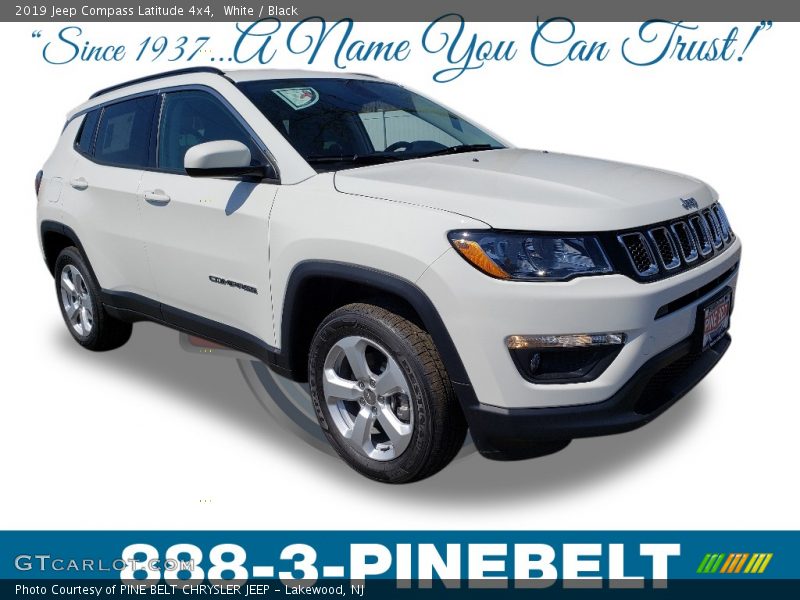 White / Black 2019 Jeep Compass Latitude 4x4