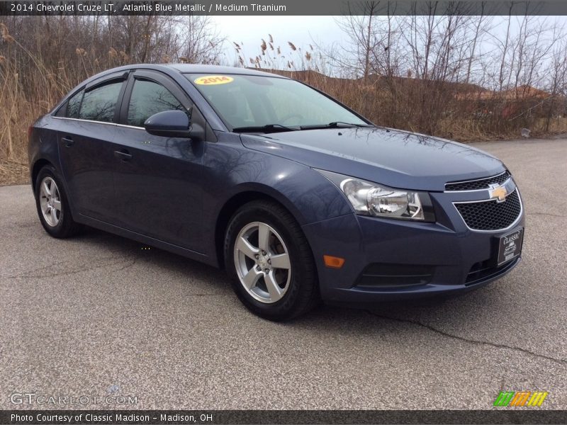 Atlantis Blue Metallic / Medium Titanium 2014 Chevrolet Cruze LT