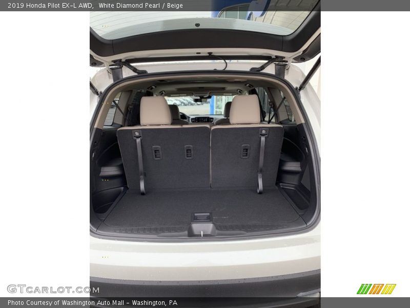 White Diamond Pearl / Beige 2019 Honda Pilot EX-L AWD