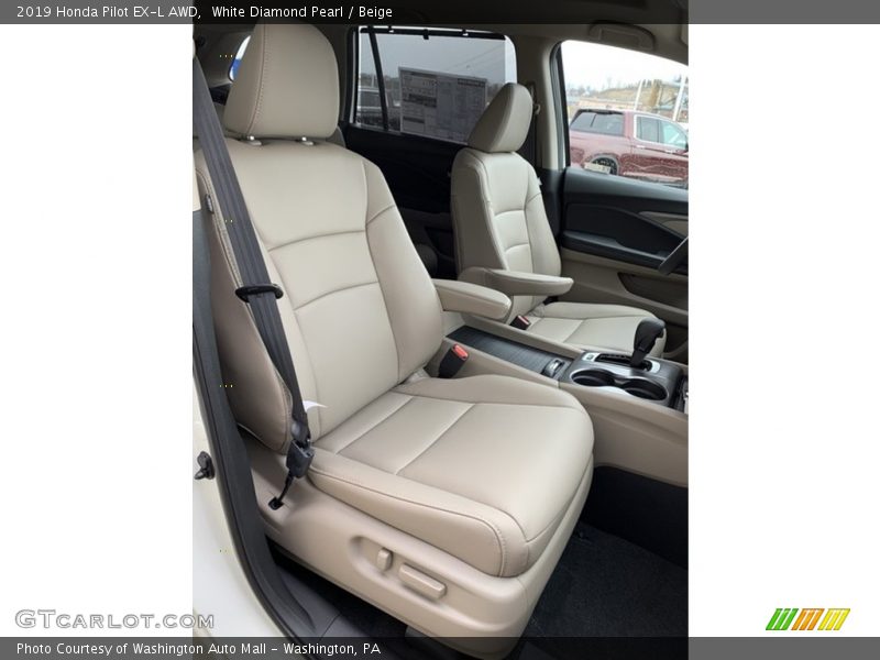 White Diamond Pearl / Beige 2019 Honda Pilot EX-L AWD