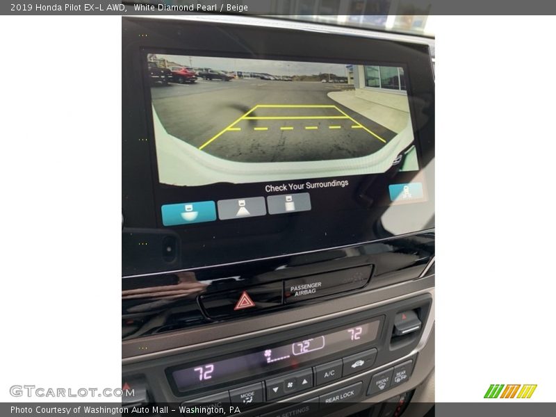 White Diamond Pearl / Beige 2019 Honda Pilot EX-L AWD