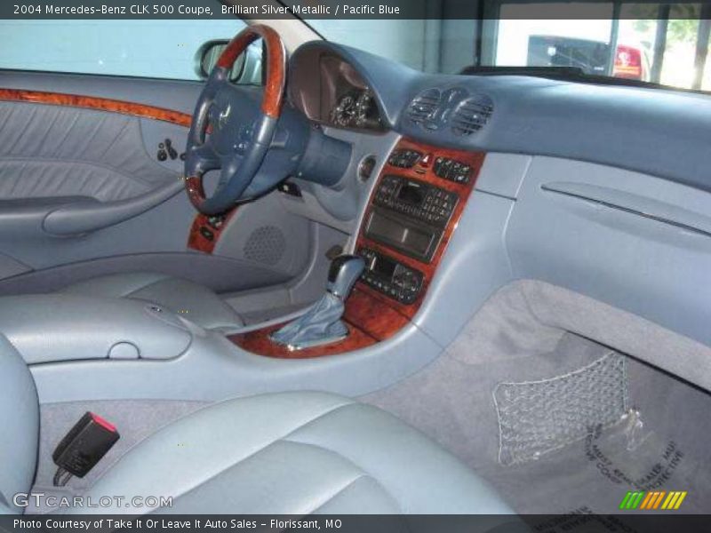 Brilliant Silver Metallic / Pacific Blue 2004 Mercedes-Benz CLK 500 Coupe