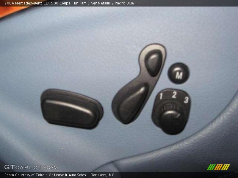 Brilliant Silver Metallic / Pacific Blue 2004 Mercedes-Benz CLK 500 Coupe