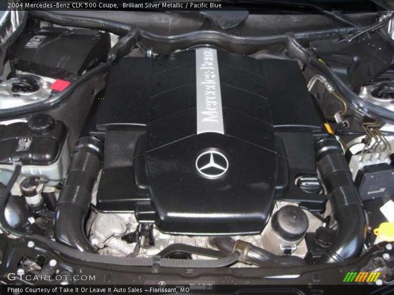 Brilliant Silver Metallic / Pacific Blue 2004 Mercedes-Benz CLK 500 Coupe