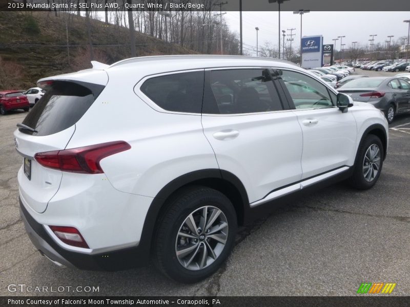 Quartz White / Black/Beige 2019 Hyundai Santa Fe SEL Plus AWD