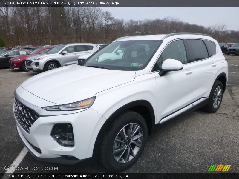 Quartz White / Black/Beige 2019 Hyundai Santa Fe SEL Plus AWD