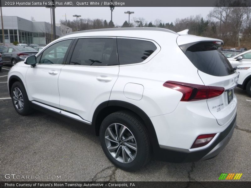 Quartz White / Black/Beige 2019 Hyundai Santa Fe SEL Plus AWD