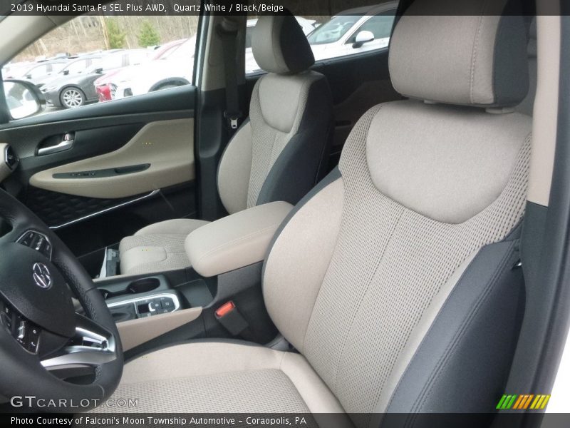 Quartz White / Black/Beige 2019 Hyundai Santa Fe SEL Plus AWD