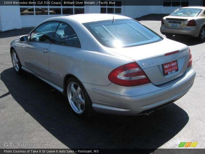Brilliant Silver Metallic / Pacific Blue 2004 Mercedes-Benz CLK 500 Coupe
