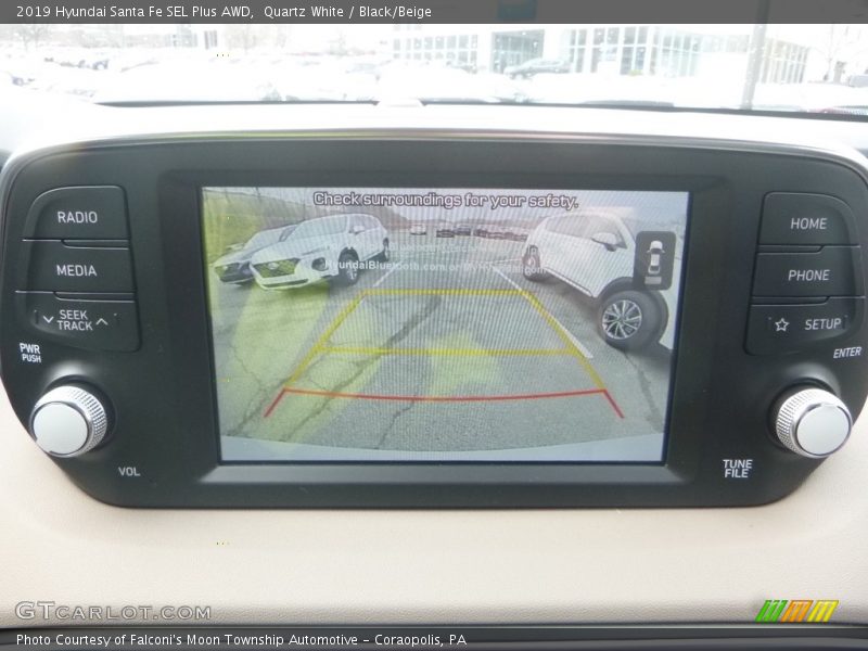 Quartz White / Black/Beige 2019 Hyundai Santa Fe SEL Plus AWD