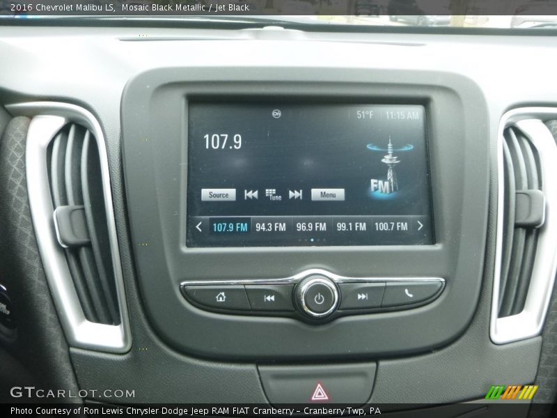 Mosaic Black Metallic / Jet Black 2016 Chevrolet Malibu LS