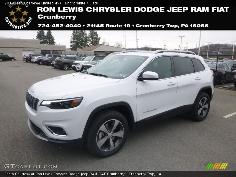 Bright White / Black 2019 Jeep Cherokee Limited 4x4
