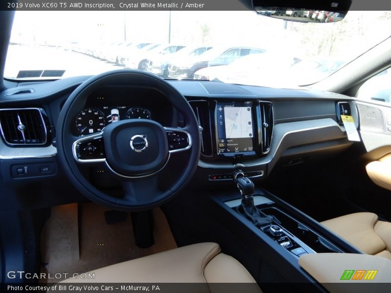 Crystal White Metallic / Amber 2019 Volvo XC60 T5 AWD Inscription