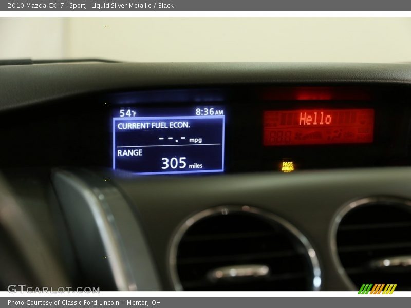 Liquid Silver Metallic / Black 2010 Mazda CX-7 i Sport
