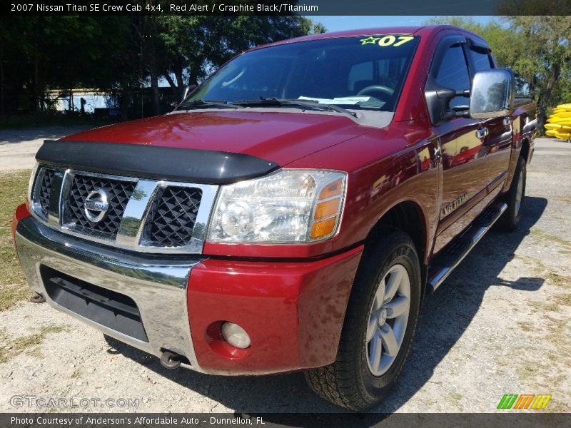 Red Alert / Graphite Black/Titanium 2007 Nissan Titan SE Crew Cab 4x4