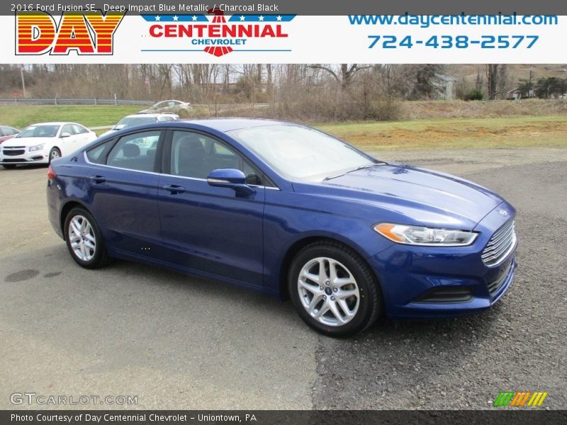 Deep Impact Blue Metallic / Charcoal Black 2016 Ford Fusion SE