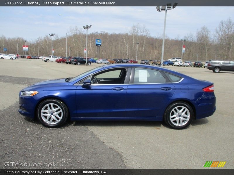 Deep Impact Blue Metallic / Charcoal Black 2016 Ford Fusion SE