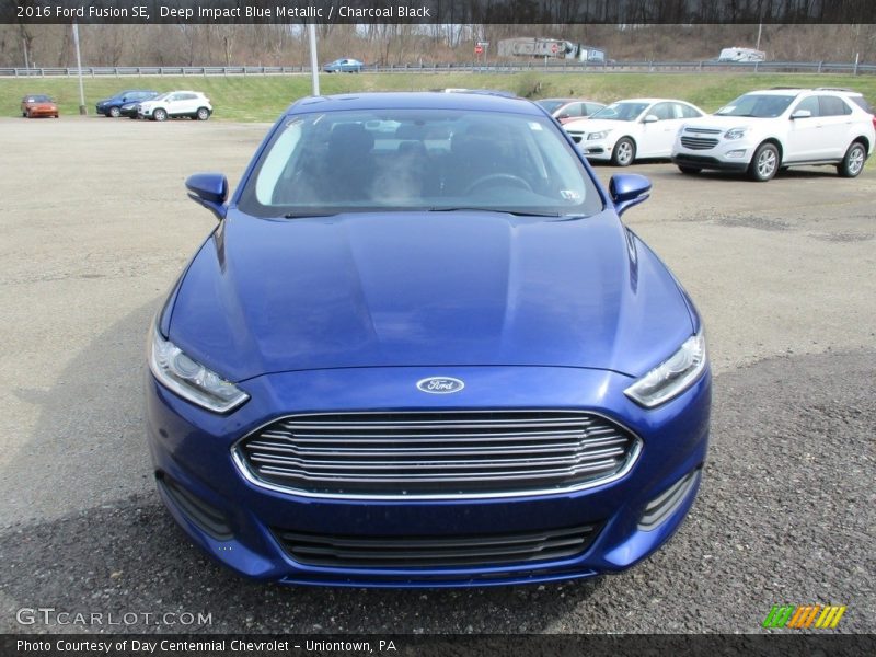 Deep Impact Blue Metallic / Charcoal Black 2016 Ford Fusion SE