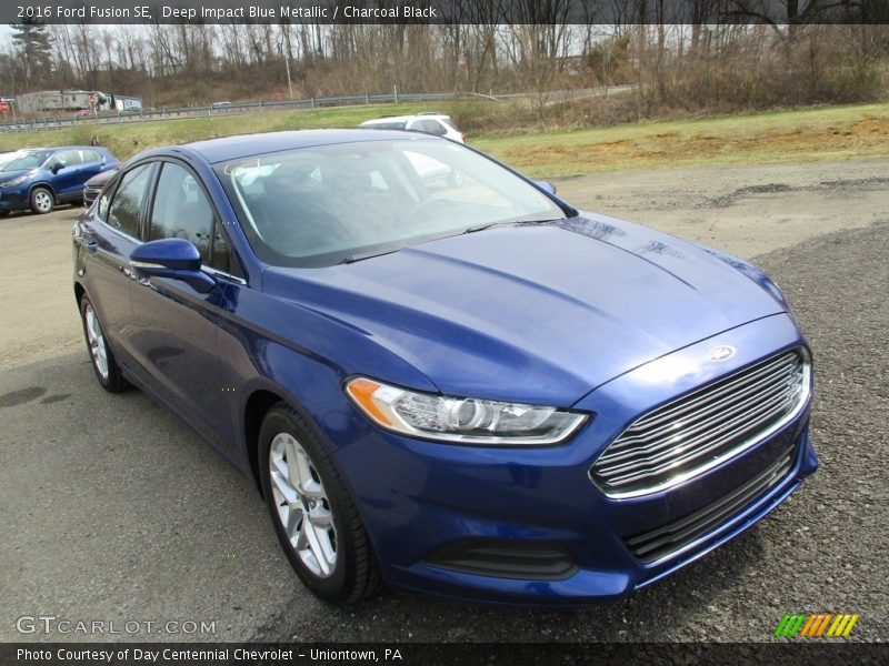 Deep Impact Blue Metallic / Charcoal Black 2016 Ford Fusion SE