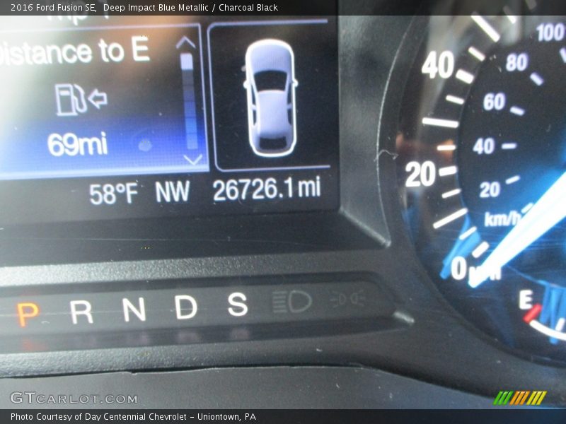 Deep Impact Blue Metallic / Charcoal Black 2016 Ford Fusion SE