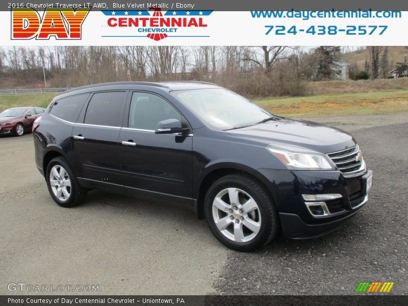 Blue Velvet Metallic / Ebony 2016 Chevrolet Traverse LT AWD