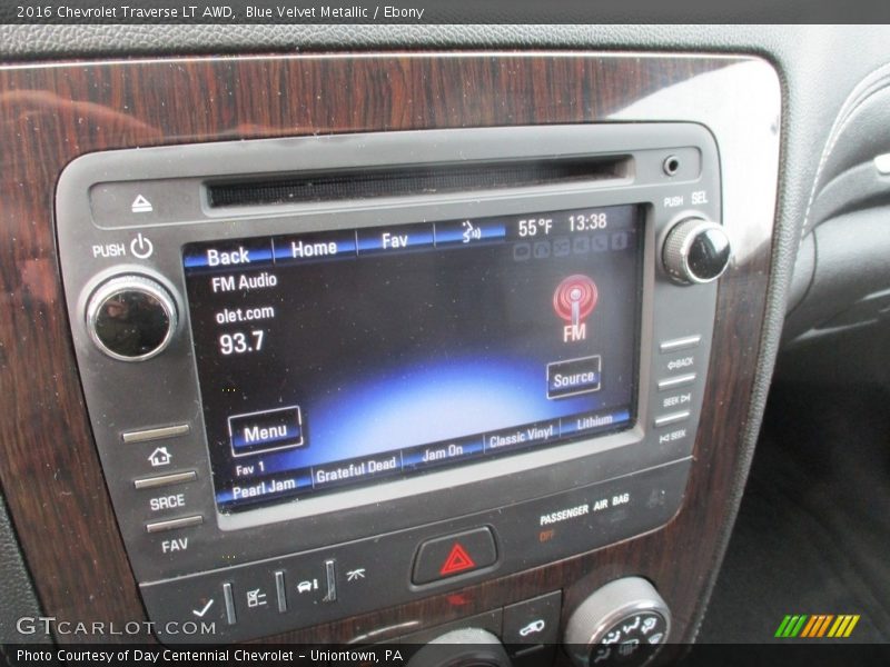 Blue Velvet Metallic / Ebony 2016 Chevrolet Traverse LT AWD