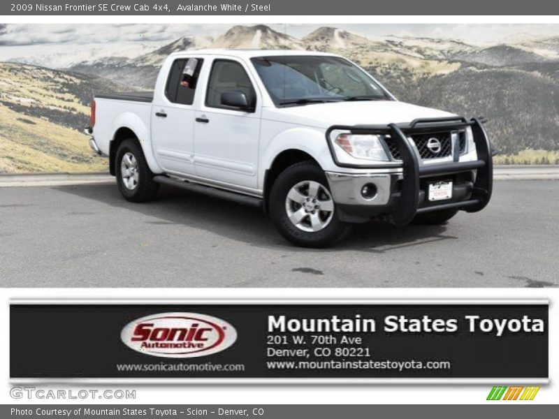 Avalanche White / Steel 2009 Nissan Frontier SE Crew Cab 4x4